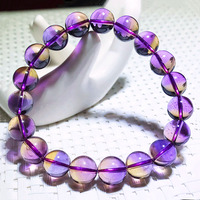 Bracelet en perles de cristal d'amétrine naturelle brésilienne de qualité supérieure, entièrement transparent, bijou en pierre précieuse pour collection et cadeau de luxe