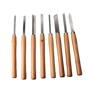 8 <b>Pc</b> Wood Turning Chisel <b>Set</b> Inch Skew Gouge Round Nose Parting Tool Professional Lathe Tools Woodworking - Product Image 2