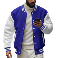 Veste coupe-vent pour homme, sur mesure, fabriquée par un fabricant OEM, veste de baseball à manches longues avec boutons brodés, style américain