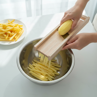 3,0 mm Grote Julienne Mandoline Familie Groentesnijder Hakmes Aardappel Gepatenteerde Uitvinding Handbeschermer Massief Houten Handmatige Roestvrijstalen