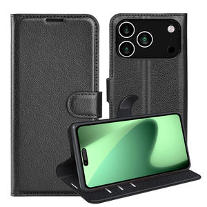 Funda para <span class=keywords><strong>iPhone</strong></span> 17 Pro, Funda Tipo Cartera de Piel Sintética con Textura de Lichi, con Ranuras para Tarjetas, Antigolpes, para <span class=keywords><strong>iPhone</strong></span> 17 Pro Max 16 15 14 - Product Image 1