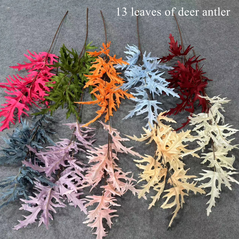 13 ใบ กวาง เขากวาง-ขาว/ชมพู/เขียว