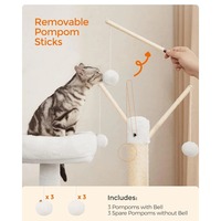 Arbre à chat en bois de luxe peu encombrant avec armoire à litière cachée à plusieurs niveaux