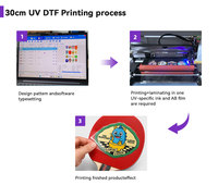 Printer UV DTF 300 DX7 Printhead Lebar 300mm Duplex Warna Pencetakan Label Kristal Foil 3D untuk Casing Ponsel Kaca Logam