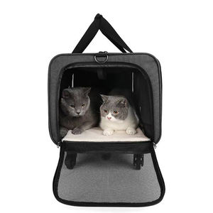 Toptan taşınabilir açık nefes ayrılabilir arabası köpek kedi taşıyıcı çanta ile tekerlekler - Product Image 5