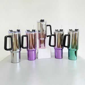 40Oz New Trending Multi Colors <b>Mug</b> Gradient Sublimation Ombre Color Luxury Electroplated Tumbler - Product Image 1