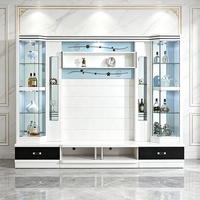 Meuble TV de salon, vitrine en verre, casier à vin, meuble de maison, meuble TV de luxe en bois moderne