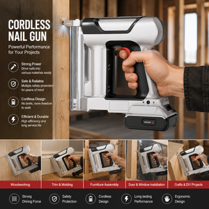 New Lithium-<b>battery</b> Nail <b>Gun</b> Household Electric Straight-nail Brad-nail <b>Gun</b> Carpentry Portable - Product Image 2