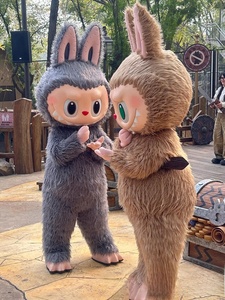 MOQ 1個カスタムぬいぐるみ人形面白い漫画Labubuジモ着用マスコットコスチューム面白いハロウィーンパフォーマンス衣装