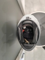 Casque de moto de course Crownracing à finition brillante, léger, intégral, homologué DOT, avec visière intégrée, double, facile à nettoyer pour les longues balades