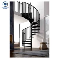 Marchepied moderne personnalisable en acier au carbone Bande de roulement en bois Escalier en colimaçon préfabriqué d'extérieur Design Escalier circulaire d'intérieur en métal