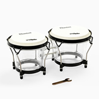 Professional Design Custom Logo Acrylic Bongo Drum Set, Portable Hand Percussion, Factory Direct Wholesale Acrylic Bongos