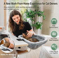 Lit de bureau pour chat de grande taille de style encastré, hamac pour chat encastré, perchoir suspendu pliable pour animaux de compagnie avec support
