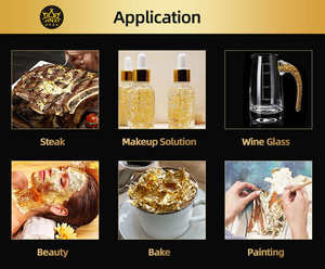 Copos de oro 24K de Venta caliente de fábrica Jinzi precio al por mayor copos de hoja de oro para el cuidado de la piel - Product Image 6