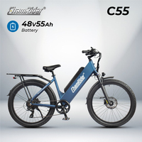 Vélo électrique Chamrider avec un couple de 80 Nm, batterie 48V 55Ah, pneus larges 26x3.0, chargeur rapide 8A, frein à disque hydraulique, vélo cargo électrique C 55