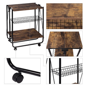 Cross-border wholesale <b>foldable</b> beverage <b>carts</b>, restaurant delivery <b>carts</b>, customizable mobile food <b>carts</b> for hotels, - Product Image 4