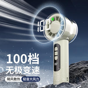 พัดลมมือถือขนาดเล็กแบบดิจิตอลไร้ใบพัด ชาร์จผ่าน USB พกพาสะดวก ใช้กลางแจ้งได้ พร้อมแบตเตอรี่ลิเธียม - Product Image 4