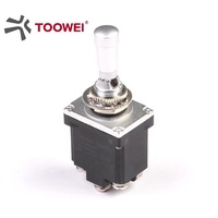 TOOWEI DPDT 15A 12V On/Off/On Levier étanche Anti mauvaise manipulation Verrouillage Interrupteur à bascule