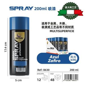 Spsil Spray Paint 200Ml Multi Surface Metal Wood Craft Blue Glossy Finish - Product Image 3