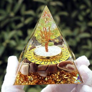 <b>Crystal</b> Pyramid Ornament With Rune <b>Tree</b> Design Resin Epoxy Home Decoration Diy Craft - Product Image 4