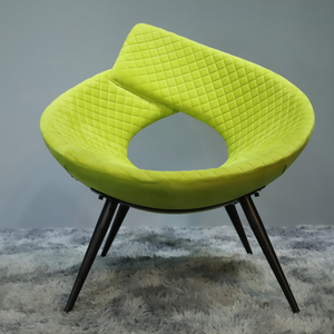 Overstuffed कमरे में रहने वाले हरे कपड़े दौर अंडे की कुर्सी मखमल अंतरिक्ष कुर्सी भोजन आधुनिक ठोस लकड़ी पैर कार्यालय की कुर्सी - Product Image 6