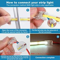 Konektor LED Tape 2Pin 8mm Tanpa Sambungan dan Tanpa Solder untuk Strip LED COB SMD Satu Warna 8mm Tahan Air dan Tidak Tahan Air