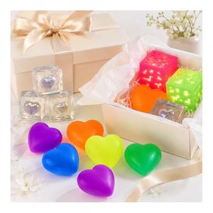 OEM Glow in Dark Maltose Heart Cube Stress Ball Soft Squeeze Toy Slow <b>Rebound</b> Sensory Fidget Desk Gift Distributor - Product Image 6