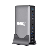 Chargeur de bureau intelligent GaN multiport haute qualité 1000W 100W/140W USB-C PD3.1 QC3.0 OCP/OCV CE/FCC pour usage domestique/industriel, prise UK