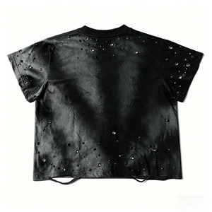 Camiseta Oversize de Hombre <span class=keywords><strong>con</strong></span> Estampado Personalizado, Estilo Vintage, Lavado Ácido, Detalles Metálicos y Efecto Desgastado - Product Image 5