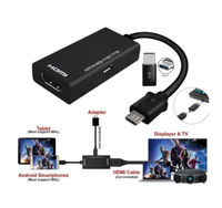 Kabel Adaptor HDMI Pria dan Wanita, Konverter Kabel HDMI 1080P untuk Huawei/Xiaomi/LG Android HDMI Adaptor Mirco