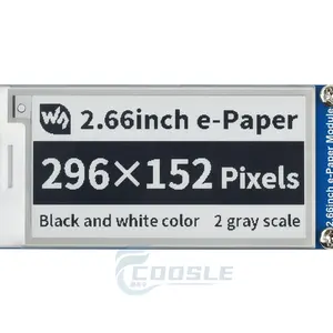 296*152, 2.66Inch E-Paper E-Ink Display Module, Zwart/Wit