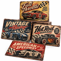 Plaque Métallique Rétro Hot Wheels – Concessionnaire Autorisé – Décoration pour Magasin de Voitures Classiques – Impression 20x30cm pour Garage, Cave à Hommes, Art Mural