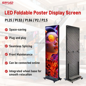 Écran d'affichage LED pliable couleur P1.25 P1.53 P1.86 P2.5 pour signalisation numérique intérieure avec support mobile pour la publicité - Product Image 2