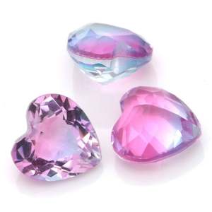 Nouvelle pierre d'arrivée pour la fabrication de bijoux BX07 pierre de verre tourmaline synthétique bicolore - Product Image 4