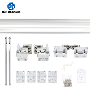 BETOCI Folding Sliding Door <b>Hardware</b> Double Damper Track Wall Mount <b>Wardrobe</b> Doors - Product Image 1