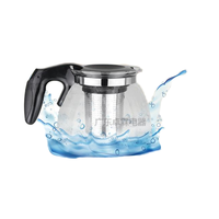 Bouilloire électrique sans fil à double paroi en verre de 1,7 L avec théière, 1500 W, fonction maintien au chaud, base rotative à 360°, utilisation domestique manuelle