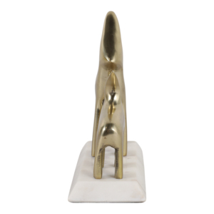 Scultura di cervo in metallo su base di marmo per decorare la casa, il soggiorno o l'ufficio - Product Image 5