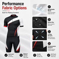Conjunto de Ciclismo Personalizado para Hombre, Jersey con Cierre Completo y Culotte Acolchado con Número y Logotipo del Equipo para Pedidos de Club