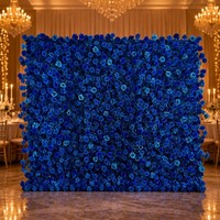 Panneau de toile de fond en soie artificielle motif rose bleue pour décoration de mariage et événements