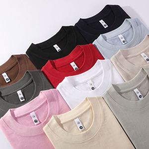 Camiseta de Algodón 100% para Hombre, Personalizable, Talla Extra Grande, Informal, Gruesa, Lisa, de Color Sólido para Impresión Personalizada - Product Image 1