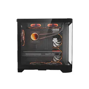 Top Selling Computer Cases Cube Cabinet Gaming Pc With Curved Glass Micro-Atx Gabinete Pc For Gamer