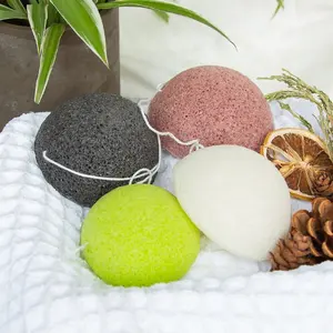 Gloway Großhandel 10 Farben Oem Custom Activated Facial Gesichts reinigung Puff Schwamm Natürlicher Bio Konjac Schwamm für alle Haut