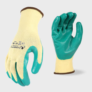 XINGYU قفازات يد قطنية مطلية باللاتكس مبطنة بالمقياس 10 قفازات عمل من اللاتكس والقطن الأصفر والأخضر واللاتكس - Product Image 1