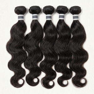 Tissage naturel deep wave 100% remy, extension de cheveux non traités, sans perte et emmêlée, tissage - Product Image 1