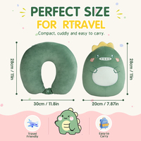 Coussin de voyage pour enfants à motif licorne, oreiller de cou déformable pour enfants pour les voyages, oreiller en peluche doux en forme de U avec un animal adorable
