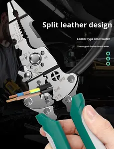 लोकप्रिय स्टेनलेस स्टील इलेक्ट्रीशियन तह तार स्ट्रिपर क्रिम्पिंग पेलर डिय बहु-कार्यात्मक सेरेटेड कटिंग केबल ओम - Product Image 4