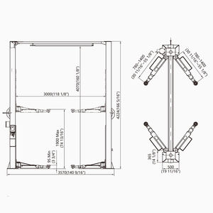 Camioneta con capacidad de 13200 libras, elevador de dos postes para vehículos grandes Lifing, 6T, 6000Kg, pórtico de servicio pesado, elevador hidráulico de 2 postes - Product Image 6