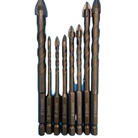 Jeu de forets hexagonaux croisés de 3 à 12 mm pour verre, céramique, béton, ouvre-trous, kit d'outils à embout triangulaire en alliage dur pour briques