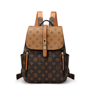 2026 New Korean Style Cross-Border Printed Women's Multi-Functional Shoulder Bag Zipper Polyester Trendy Fashion <b>Backpack</b> for - Product Image 5
