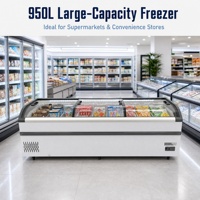 Congélateur coffre commercial robuste à température unique, grande capacité, pour supermarché, aliments surgelés et crèmes glacées
